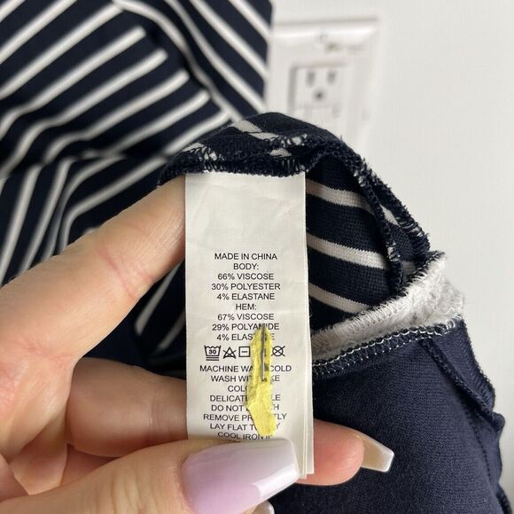 Kate Spade Navy Stripe Ponte Dress 10 Sleeveless Fit And Flare Nautical - Picture 3 of 8